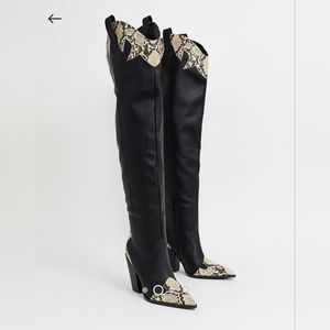 Public Desire rode over the knee western boots
